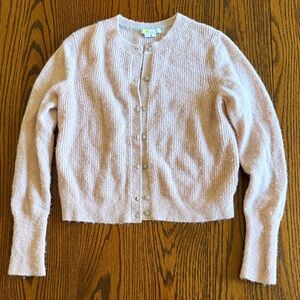 Boden Light Pink Button-Up Cardigan with bejeweled buttons